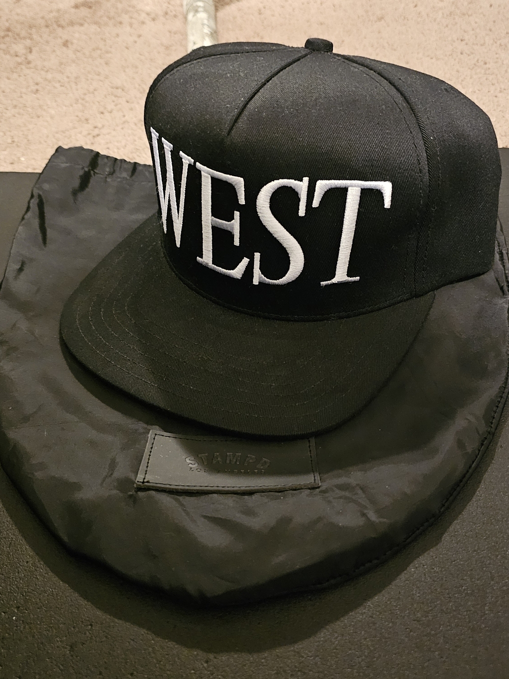 Stampd WEST (coast) Black Embroidered Logo Snapback Hat - Picture 3 of 3